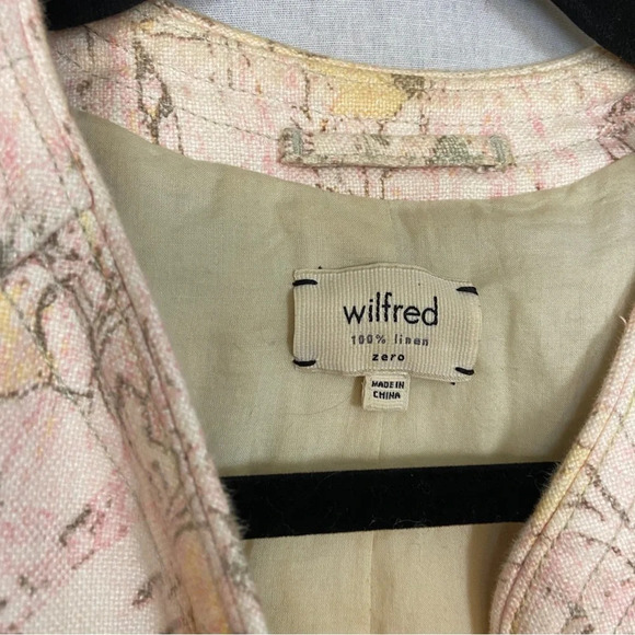 Wilfred Aritzia 100% Linen Floral Open blazer Sz 0 - Picture 8 of 10